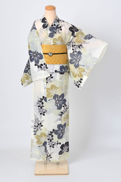 浴衣［unsodo・生成りに花模様］