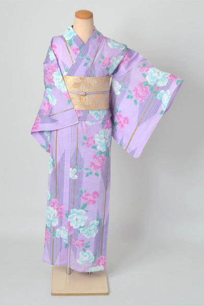 浴衣［viviビンテージ・薄紫地に牡丹模様］