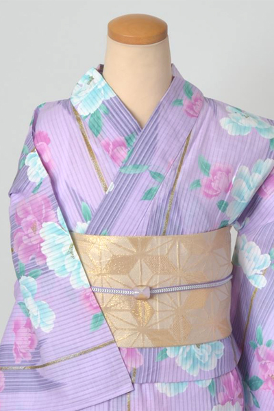 浴衣［viviビンテージ・薄紫地に牡丹模様］