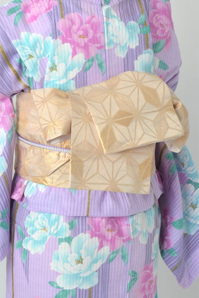 浴衣［viviビンテージ・薄紫地に牡丹模様］