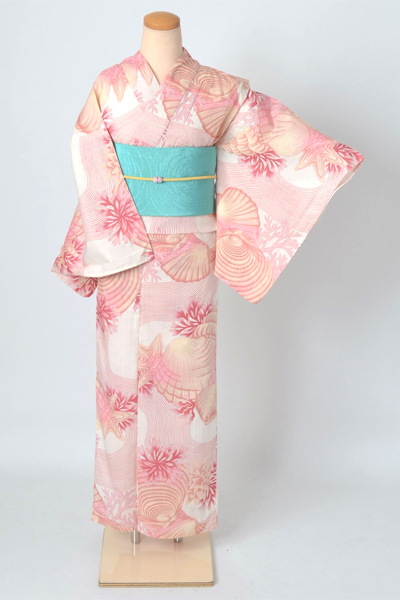 浴衣［キスミス・ベージュ地に海底模様］