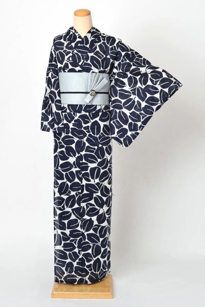 浴衣[紺・葉]