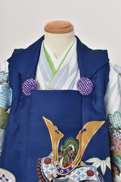 3歳祝着【被布：紺色・長着：薄灰色】