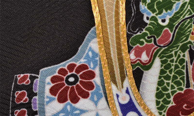 3歳祝着【被布：黒色・長着：灰色】