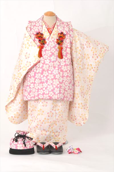 三歳祝着【クリーム色地に桜】