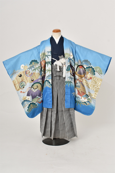 五歳祝着【水色・兜】(身長約110〜120cm対象)