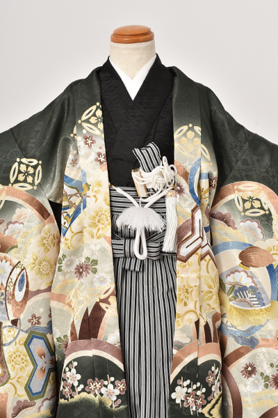 五歳祝着【深緑・鷹】(身長約110〜120cm対象)