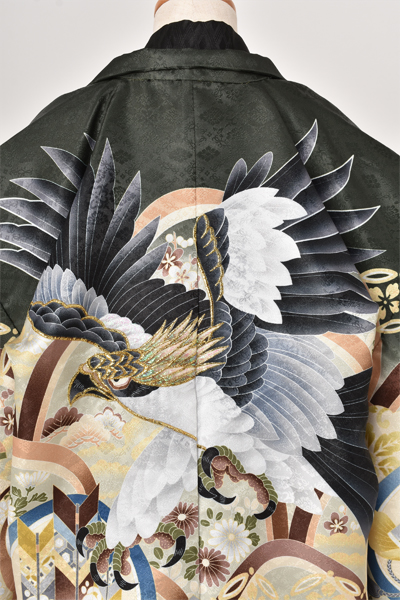 五歳祝着【深緑・鷹】(身長約110〜120cm対象)