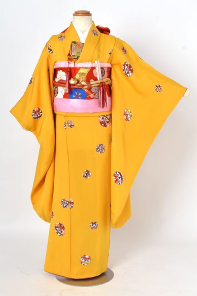 七歳祝着【黄色地に毬】