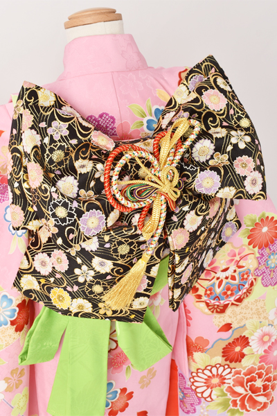 七歳祝着【ピンク地に枝垂れ桜】