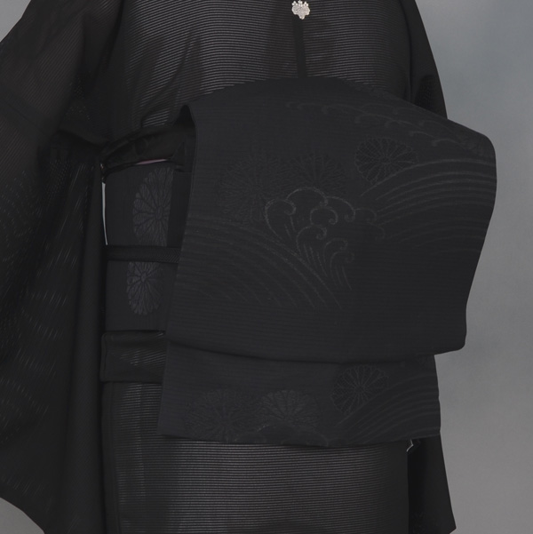 夏用_黒喪服+黒喪帯 [不祝儀の第一礼装　(絽=夏) ]