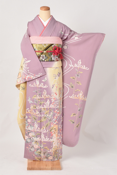 振袖[薄紫・糸菊・短冊]