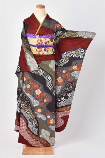 振袖[深紅・桜・菊]