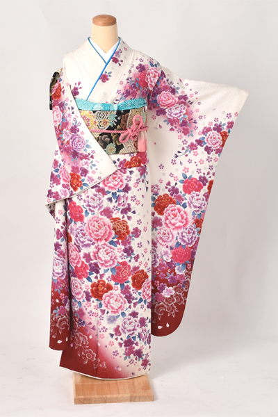 振袖[白・赤・バラ]