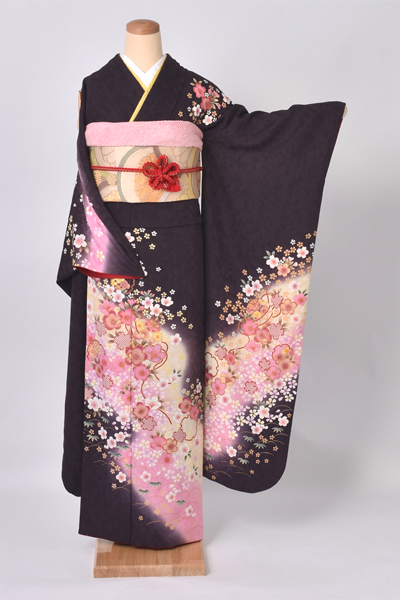 振袖(トールサイズ・茶色地)