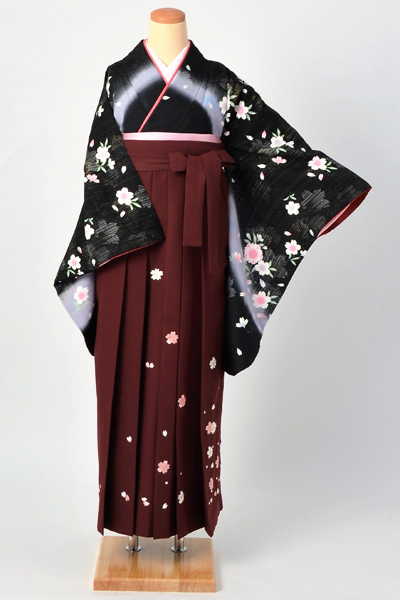 卒業袴[黒地に桜]