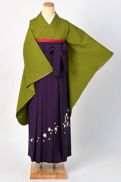卒業袴[桜地紋に抹茶]