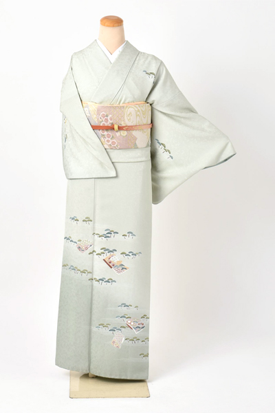 訪問着[控えめな萌黄色]