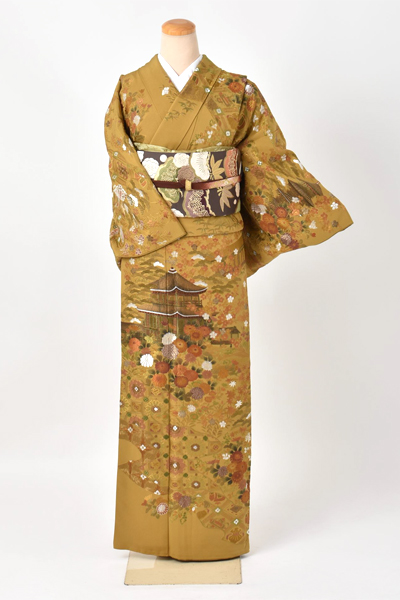 訪問着(スワトウ刺繍)