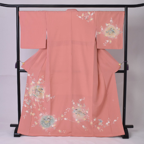 訪問着【サーモンピンクの附下訪問着】