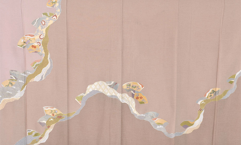 訪問着【セピアカラーの先染め訪問着】