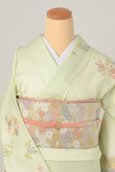 訪問着【若さはじける浅緑色】