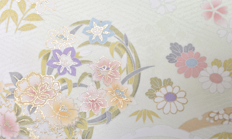 訪問着【若さはじける浅緑色】