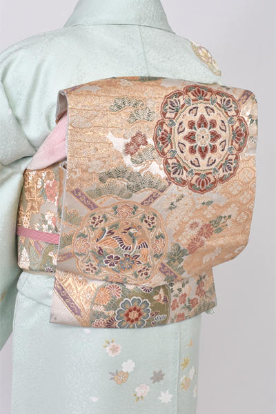 訪問着(淡い浅緑の友禅調)