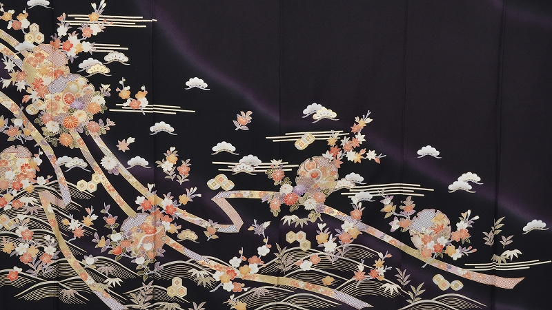 訪問着(美しい黒地の礼装)