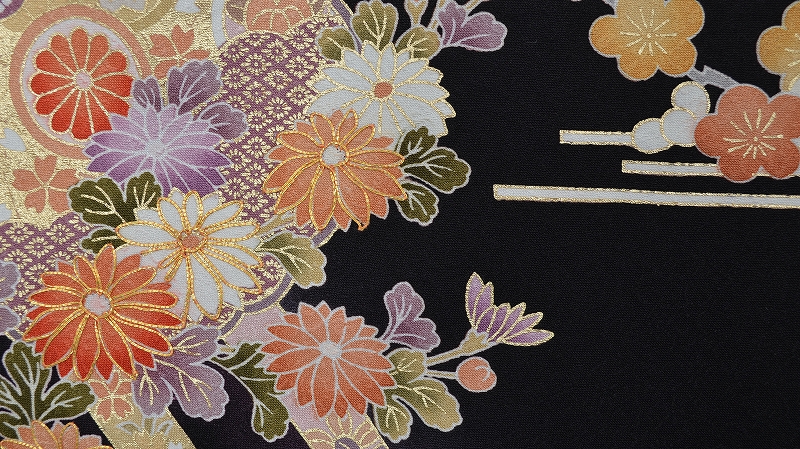 訪問着(美しい黒地の礼装)