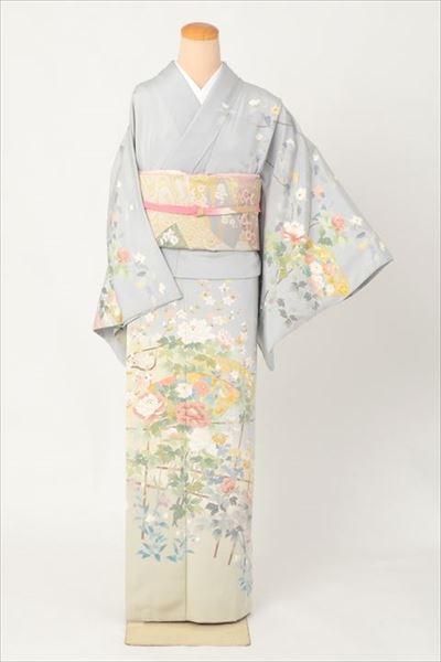 訪問着[四季草花の友禅染]