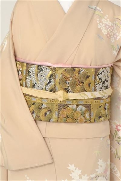 訪問着[ベージュの茶屋辻模様]