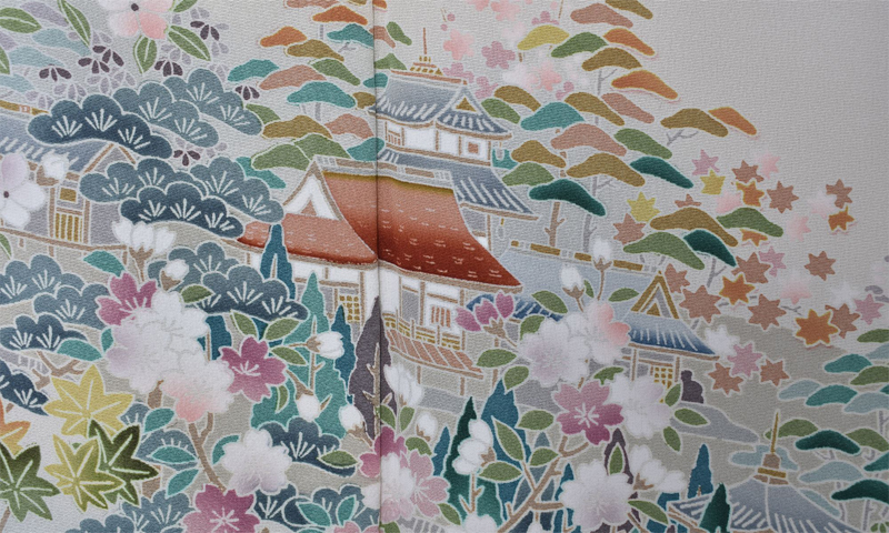 色留袖〔加賀友禅調に唐織〕