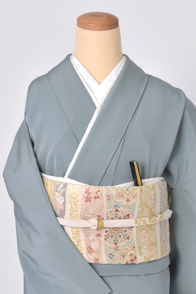 色留袖［納戸色地に道長取り］