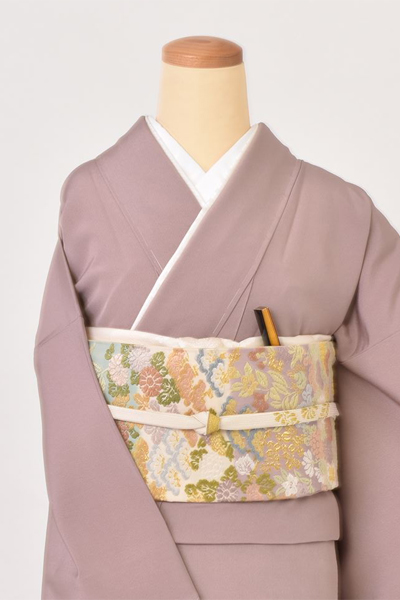 色留袖【紅藤色の高級色留袖】