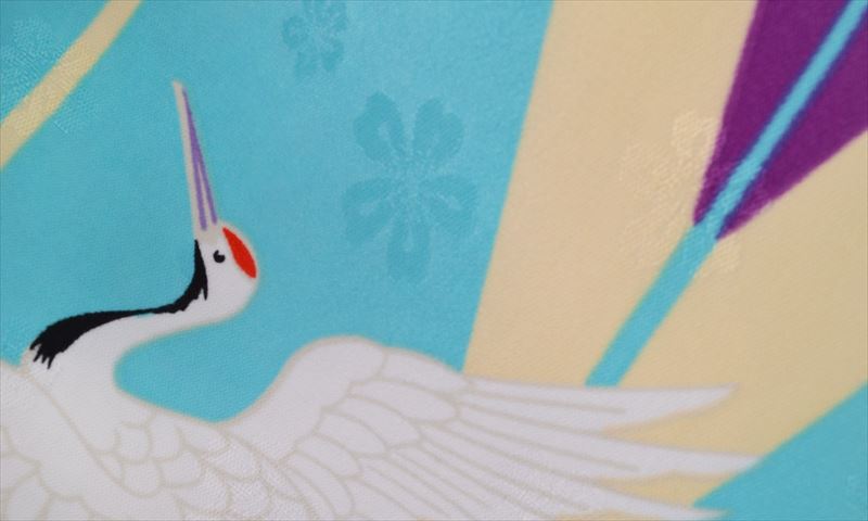 ジュニア袴【卒園式・女児／スカイブルー・鶴】