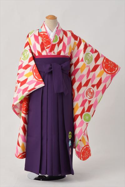 ジュニア袴【卒園式・女児／赤・ピンク・矢羽根】