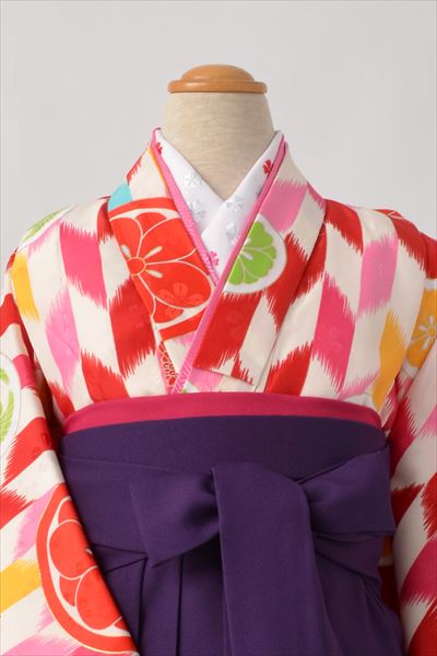 ジュニア袴【卒園式・女児／赤・ピンク・矢羽根】