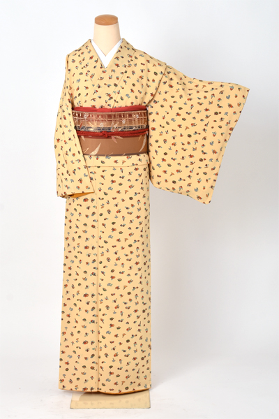 小紋(黄色×名古屋帯)