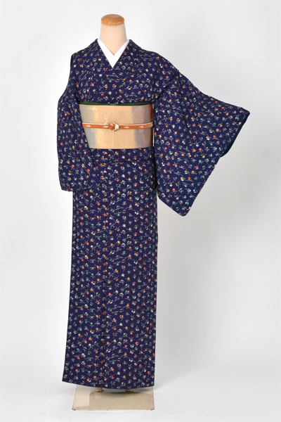 小紋(青×名古屋帯)