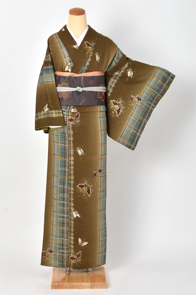 小紋(抹茶×名古屋帯)