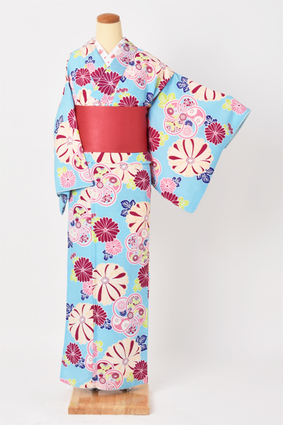 小紋(カジュアル・水色)