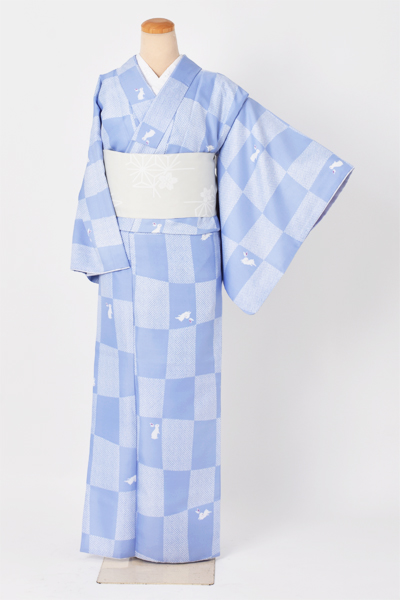 小紋(カジュアル・水色)