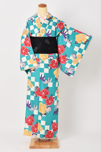 小紋(カジュアル・青緑)