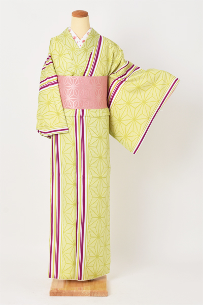 小紋(カジュアル・黄緑)