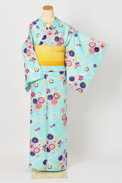 小紋(カジュアル・水色)