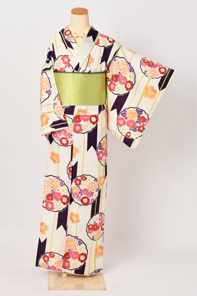 小紋(カジュアル・白・雪輪)