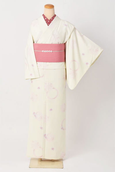 小紋(カジュアル・白・雪輪)