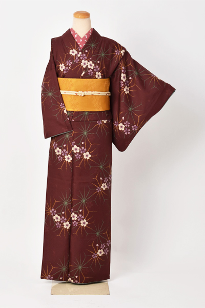 小紋(カジュアル・葡萄色)