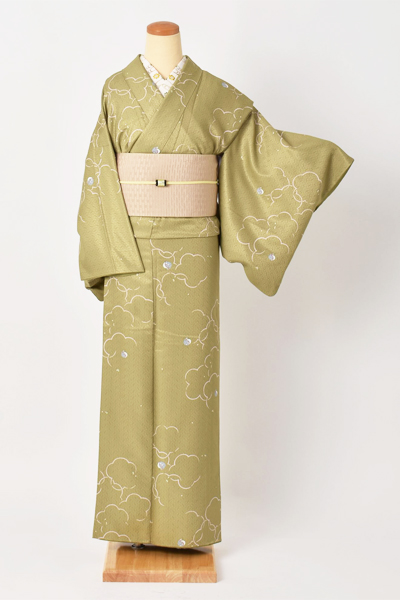 小紋(カジュアル・抹茶色)